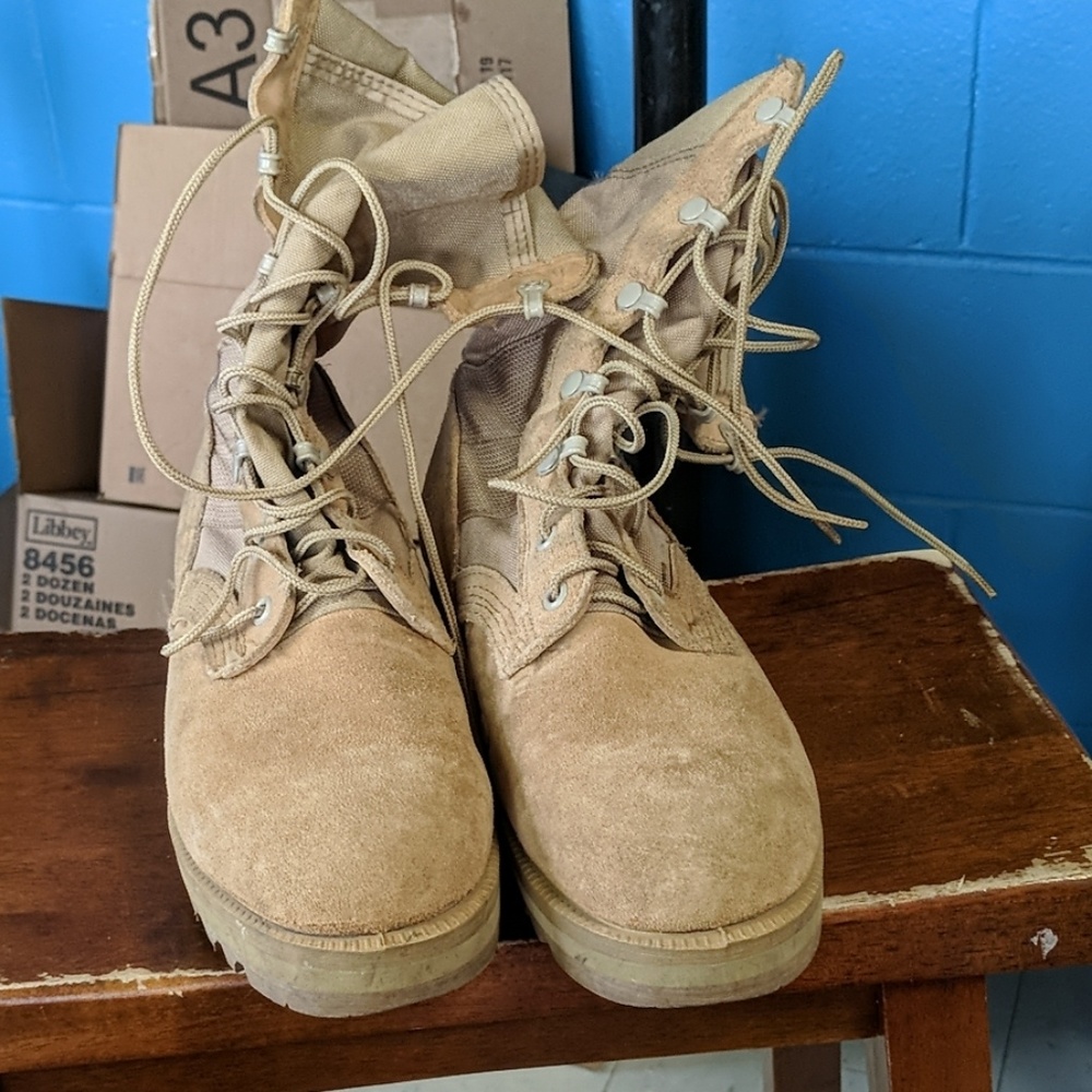 Lightly used combat boots